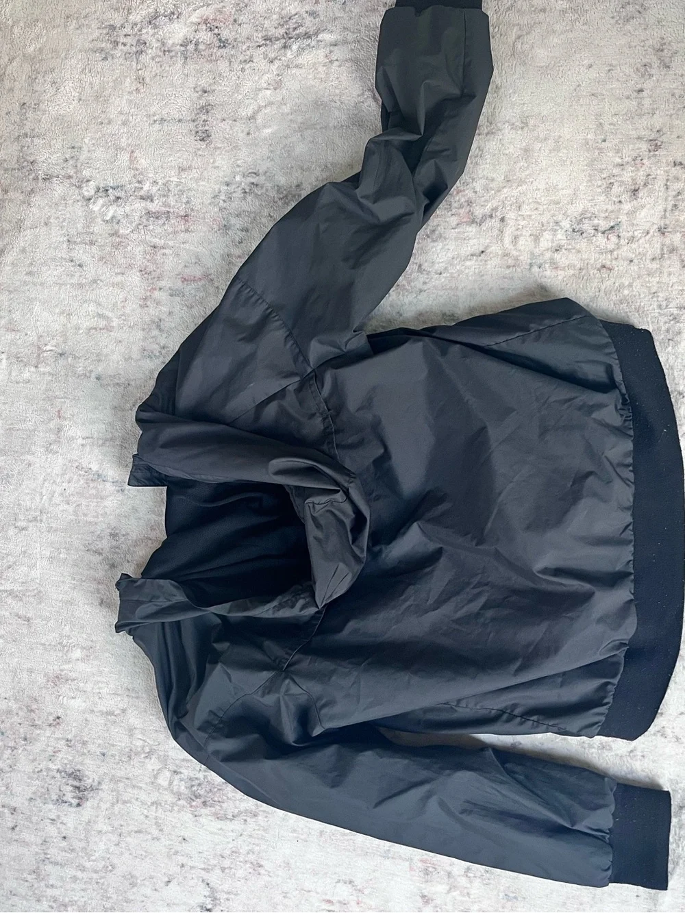 Nike Boys Girls Black Hooded Windbreaker Jacket Youth Medium Full Zip